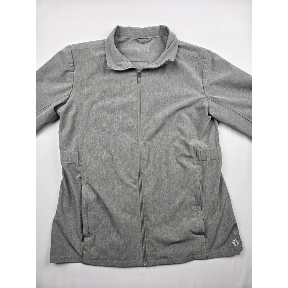 Hang Ten Gray Full Zip Jacket Lightweight Casual Outdoor Size L